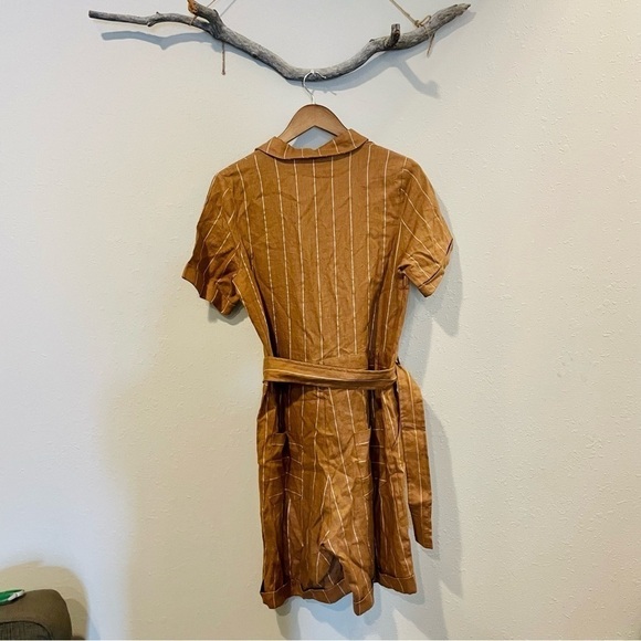 ROOLEE Linen Wylie Stripe Belted Romper - Picture 6 of 13